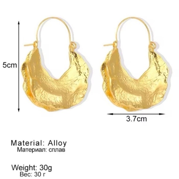 Zara Gold Crescent Hoop Earrings - Picture 8 of 11